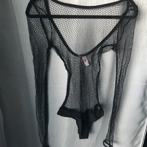 Victoria’s Secret fishnet longsleeve bodysuit. M